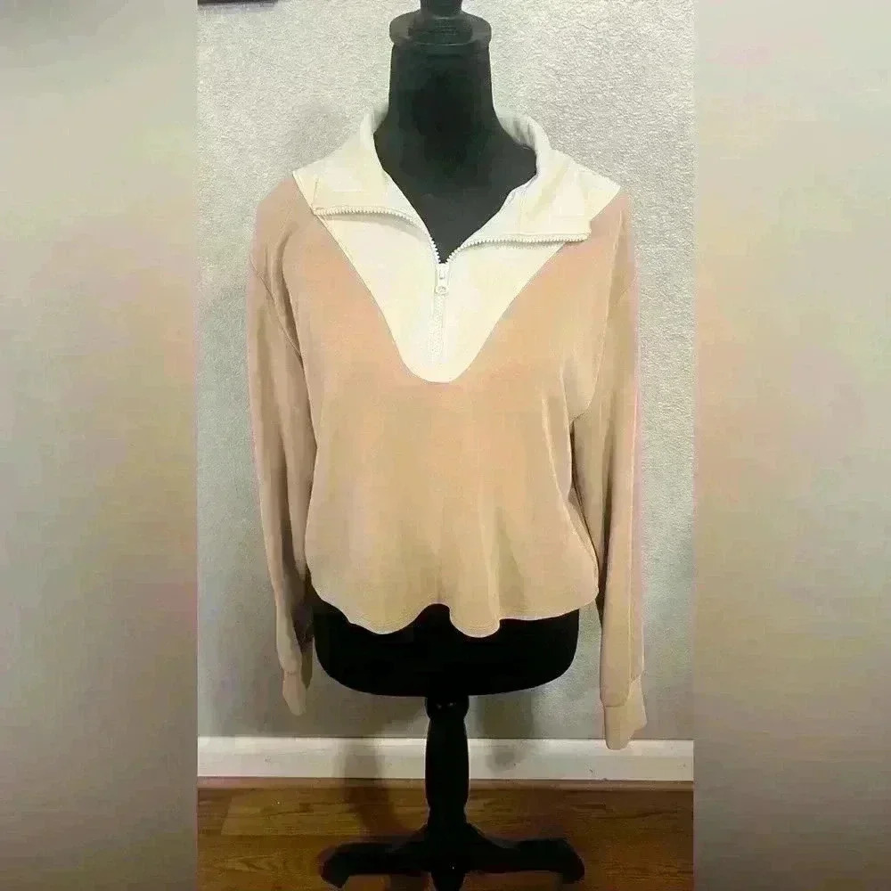 Sincerely Jules Half Zip Fleece Pullover Slightly Cropped Women’s Size Medium - Picture 1 of 5